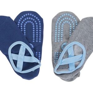 NEW POPSUGAR Grippy Yoga-Barre-Pilates Socks in Blue and Gray